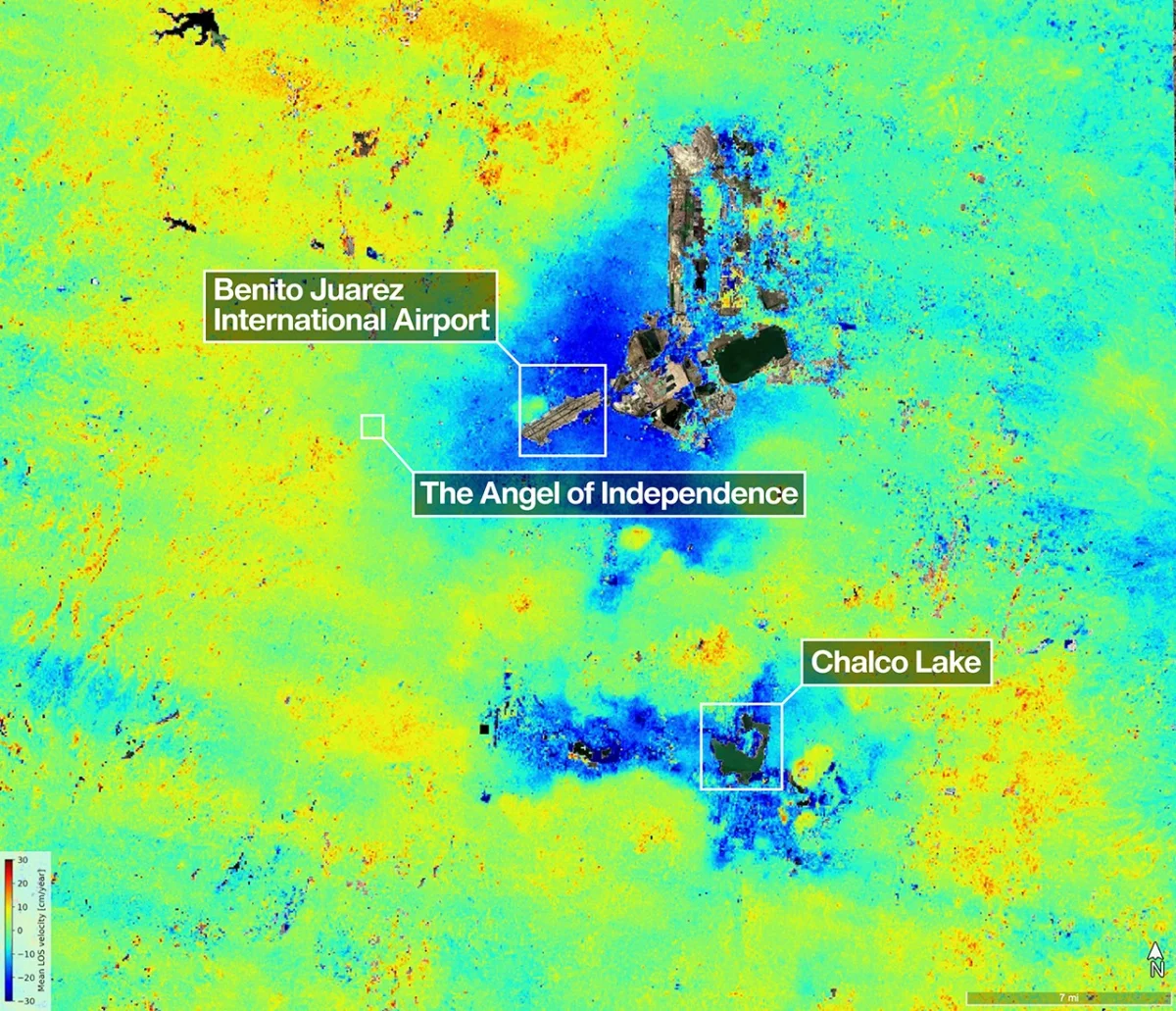US-Indian Spacecraft Captures Mexico City Subsidence - NASA Science